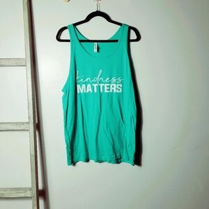 NWOT BELLA CANVAS WOMEN'S TEAL "KINDNESS MATTERS" TANK SIZE LARGE
